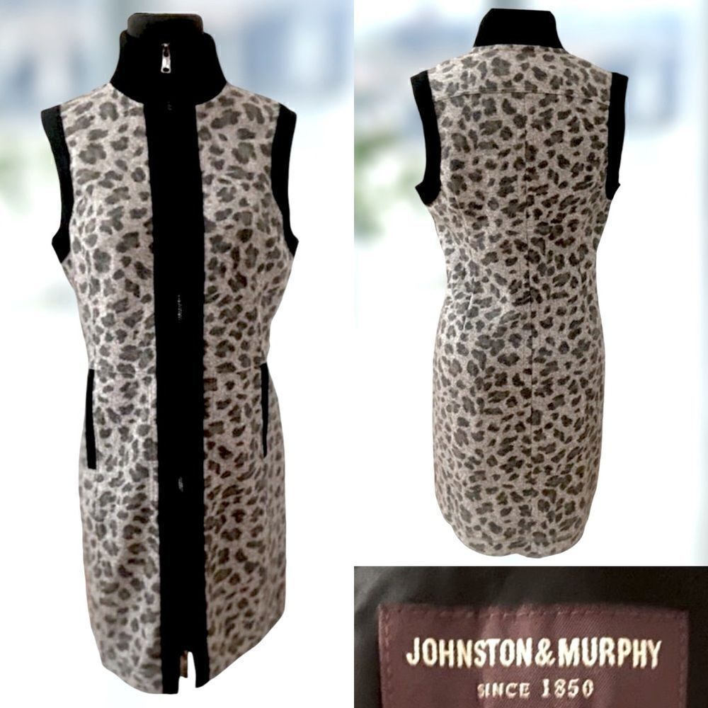 JOHNSTON & MURPHY Poly Wool Blend Full Zip up Sleeveless Dress Size XS